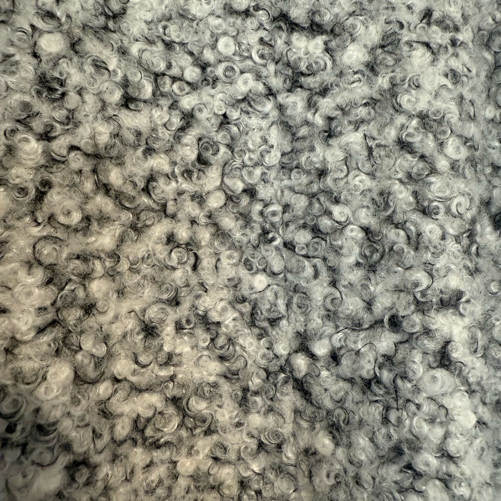Loft Salt and Pepper Boucle Coat, Asymmetrical Zipper, Size L - Picture 6 of 8